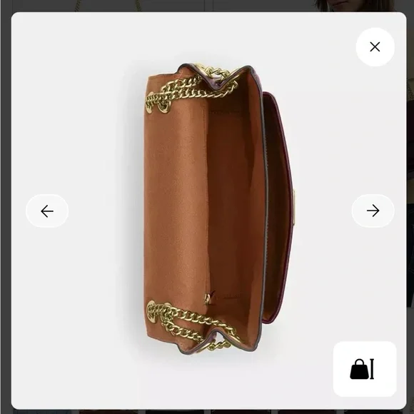 Coach Dark Red Shoulder Bag with Gold Accents - Picture 4 of 13